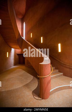 Treppe im Küppersmühle Museum, abgekürzt MKM, Inner Harbour, Duisburg, Nordrhein-Westfalen, Deutschland, Europa Stockfoto