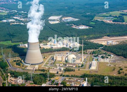 Emsland Kernkraftwerk, AKW Emsland, Lingen, Kernkraftwerk, Luftaufnahme, Luftaufnahme, Emsland, Lingen, Deutschland, Europa Stockfoto