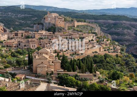 Alquézar, Alquezar, Kulturebene des Dorfzentrums, Provinz Huesca, Aragon, südlicher Rand der Pyrenäen, Spanien, Europa Stockfoto