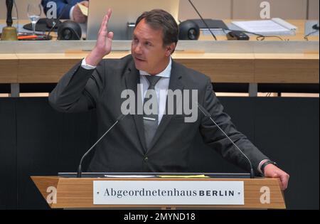 Berlin, 16. Januar 2020: Sitzung des Berliner Repräsentantenhauses. Aktuelle Stunde zum Thema Gewalt gegen Polizei und Feuerwehr. Stockfoto