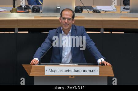 Berlin, 16. Januar 2020: Sitzung des Berliner Repräsentantenhauses. Aktuelle Stunde zum Thema Gewalt gegen Polizei und Feuerwehr. Stockfoto