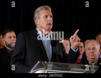 Michael Sutton, former President of the California Fish and Game Commission, speaks in support of the Adult Use of Marijuana Act ballot measure in San Francisco, Wednesday, May 4, 2016. Backers of a marijuana legalization initiative said Wednesday they have collected enough signatures for the measure to qualify for the November ballot in California. (AP Photo/Jeff Chiu)