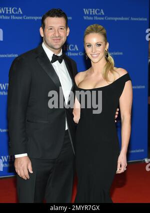 Tony Romo and wife Candice Crawford attend the Paramount Upfront