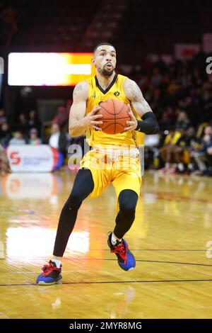 London Ontario Canada, 4. 2023. Februar besiegte der London Lightning die Sudbury 5 in einem harten Spiel. Antwon Lillard (3) vom London Lightning. Luke Durda/Alamy Stockfoto