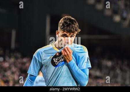 SEVILLA, SPANIEN - FEBRUAR 4: Gabri Veiga von RC Celta de Vigo feiert sein Tor während des Spiels zwischen Real Betis Balompie und RC Celta de Vigo von La Liga Santander am 4. Februar 2022 in Benito Villamarin in Sevilla, Spanien. (Foto von Samuel Carreño/ PX Images) Stockfoto