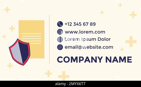 Visitenkarte der Versicherungsagentur mit Informationen Stock Vektor
