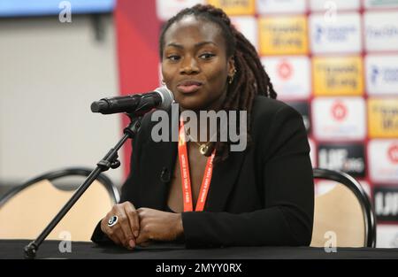 Clarisse Agbegnenou während des Judo Paris Grand Slam 2023 am 4. Februar 2023 in der Accor Arena in Paris, Frankreich. Foto: Laurent Lairys/ABACAPRESS.COM Stockfoto