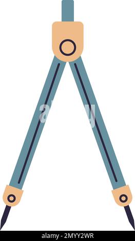 Schulbedarf, Kompass zum Zeichnen von Fugures Stock Vektor