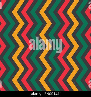 Vertikale Chevrons afrikanische Farben Vektor Wiederholungsmuster Hintergrund Stock Vektor