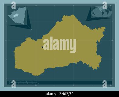 Matagalpa, Departement Nicaragua. Durchgehende Farbform. Eckkarten für zusätzliche Standorte Stockfoto