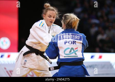 Daria Bilodid aus der Ukraine und Telma Monteiro aus Portugal, Women's -57kg während des Judo Paris Grand Slam 2023 am 4. Februar 2023 in der Accor Arena in Paris, Frankreich - Photo Laurent Lairys / DPPI Stockfoto