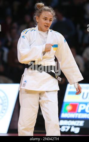 Daria Bilodid aus der Ukraine und Telma Monteiro aus Portugal, Women's -57kg während des Judo Paris Grand Slam 2023 am 4. Februar 2023 in der Accor Arena in Paris, Frankreich - Photo Laurent Lairys / DPPI Stockfoto