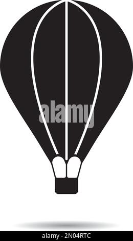 Heißluftballon-Symbol, modernes flaches Symbol. Vektorgrafiken, Silhouette Stock Vektor