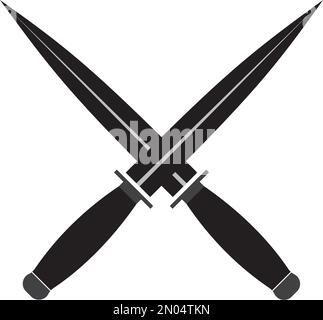 Vorlage zur Illustration des Military Knife-Symbols im Vektordesign Stock Vektor