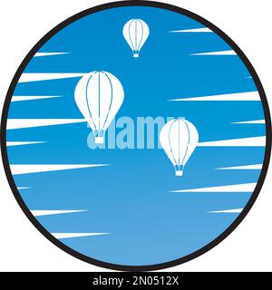 Heißluftballon-Symbol, modernes flaches Symbol. Vektorgrafiken, Silhouette Stock Vektor