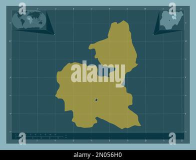 Bauchi, Staat Nigeria. Durchgehende Farbform. Eckkarten für zusätzliche Standorte Stockfoto