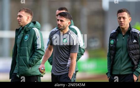 5. Februar 2023; McDiarmid Park, Perth, Schottland: Scottish Premiership Football, St. Johnstone gegen Celtic; Greg Taylor von Celtic Stockfoto