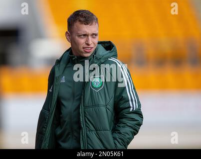 5. Februar 2023; McDiarmid Park, Perth, Schottland: Scottish Premiership Football, St. Johnstone gegen Celtic; Alistair Johnston von Celtic Stockfoto