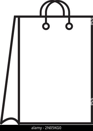 Symbol für Einkaufstasche, lineares Zeichen für mobiles Konzept und Webdesign. Symbol, Logo-Abbildung. Stock Vektor