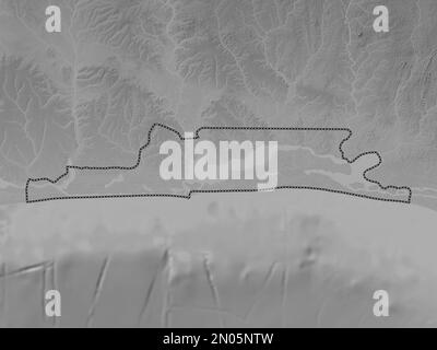 Lagos, Staat Nigeria. Grauskala-Höhenkarte mit Seen und Flüssen Stockfoto
