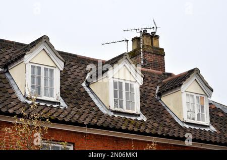 Gruppe von Schlafzimmern auf der Hütte bungay suffolk Stockfoto