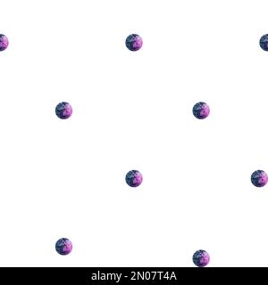 Punktmuster. Pinkfarbenes Blumenmotiv und Herzmotiv auf weißem Hintergrund. Liebesherz für Valentinstag-Hintergrund. Design-Clip-Art. Stockfoto