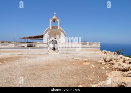 Agios Spiridon Kirche in der Gegend der Seitan Limania Bay. Stockfoto