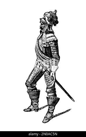 Eine antike Illustration aus dem 19. Jahrhundert, die Johan Baner im Dreißigjährigen Krieg darstellt, der von 1618 bis 1648 stattfand. Gravur veröffentlicht in zw Stockfoto