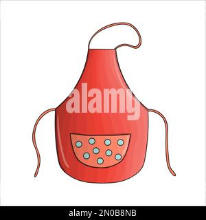 Vektorfarbene Schürze. Symbol für Küchenschutzkleidung isoliert auf weißem Hintergrund. Kochutensilien im Cartoon-Stil. vektordarstellung Stock Vektor