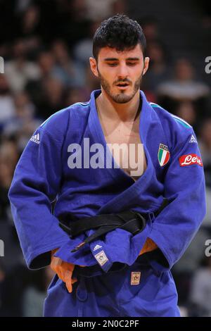 Lorenzo Parodi (ITA) verlor gegen Tato Grigalashvili (GEO) während des International Judo Paris Grand Slam 2023 (IJF) am 5. Februar 2023 in der Accor Arena in Paris, Frankreich - Foto Stephane Allaman/DPPI Stockfoto