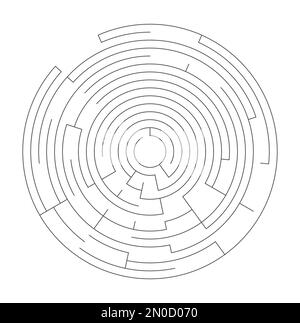 Vektorlabyrinth-Vorlage. Leeres schwarzes und weißes Labyrinth auf weißem Hintergrund isoliert. Ausdruckbare pädagogische Aktivität im Vorschulalter oder Spielbeispiel. Stock Vektor
