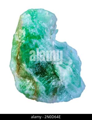 Uber die Verschließung eines isolierten grünen Aventurin-Kristallsteins Stockfoto