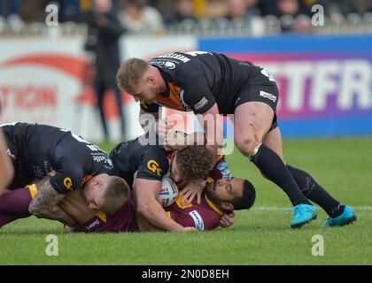 Castleford, Großbritannien. 05. Februar 2023. Nathan Massey Testimonial, Castleford Tigers gegen Huddersfield Giants im MEND-A-Hose Jungle, Castleford West Yorkshire, Großbritannien, am 5. Februar 2023 Fotokredit Craig Cresswell Photography Credit: Craig Cresswell/Alamy Live News Credit: Craig Cresswell/Alamy Live News Stockfoto