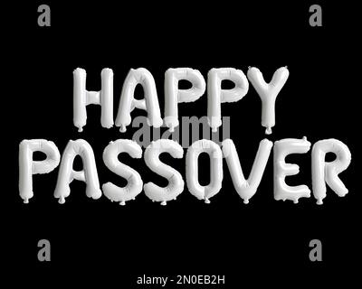 3D Abbildung eines Buchstabens über Happy Passover isoliert im Hintergrund Stockfoto