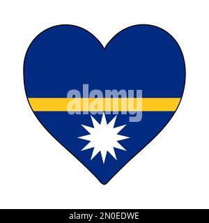 Nauru-Herzform-Flagge. Ich Liebe Nauru. Besuchen Sie Nauru . Grafische Konstruktion Von Vektordarstellungen. Stock Vektor