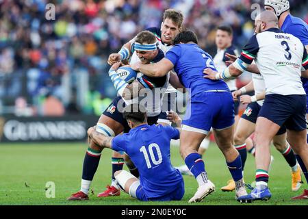 Rom, Italien. 05. Februar 2023. Niccolo' Cannone of Italy während des Guinness Six Nations-Spiels zwischen Italien und Frankreich am 5. Februar 2023 im Stadio Olimpico, Rom, Italien. Kredit: Giuseppe Maffia/Alamy Live News Stockfoto