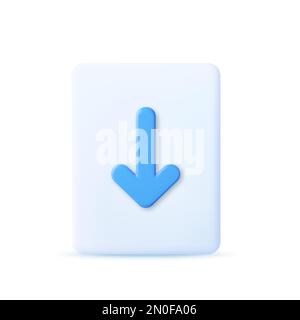 3D-Papier mit Download-Symbol Stock Vektor