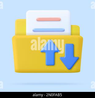 3D Ordnersymbol. Stock Vektor