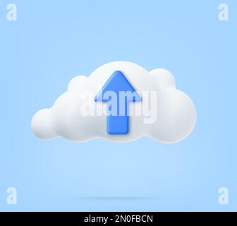 3D Cloud-Computing-Symbol Stock Vektor