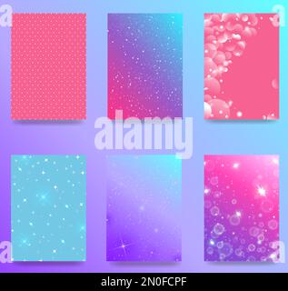 Set moderner abstrakter Cover. Kühle Zusammensetzung von Verlaufsformen. Futuristisches Design. Vektor Stock Vektor