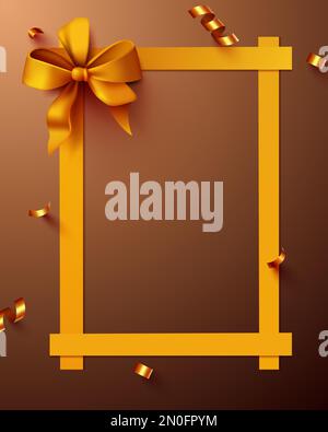 Wunderschöner Rahmen mit goldenem Band. Vektordarstellung Stock Vektor