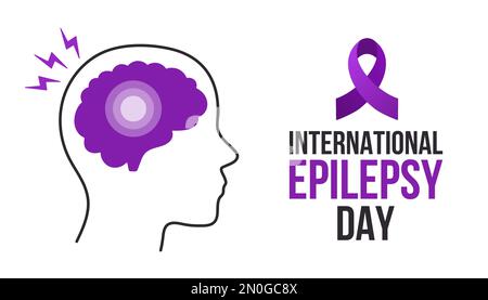 Hintergrund des Internationalen Epilepsietages. Hintergrund der Vektordarstellung. Stock Vektor