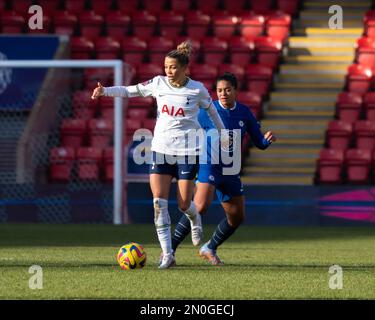 London, Großbritannien. 05. Februar 2023. London, England, Februar 5. 2023 Super League-Spiel der Damen zwischen Tottenham Hotspur und Chelsea im Brisbane Road Stadium, England. (Daniela Torres/SPP) Kredit: SPP Sport Press Photo. Alamy Live News Stockfoto