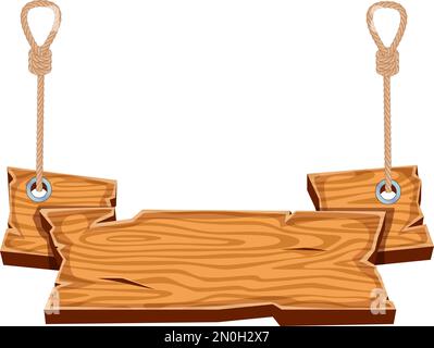 Altes Schild. Cartoon-Holzschablone. Rustikales Schild Stock Vektor