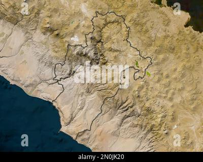 Moquegua, Region Peru. Satellitenkarte mit niedriger Auflösung Stockfoto