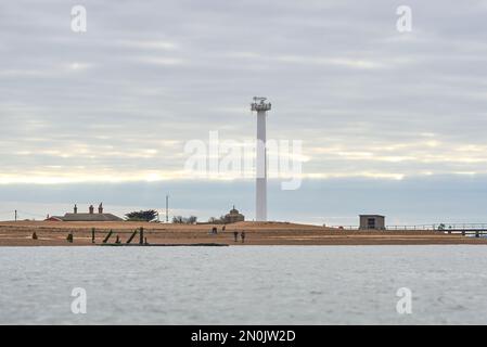 Beispiel für einen grauen Radarmast Stockfoto