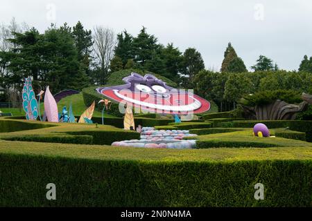 Disneyland Paris Alice Alices neugieriges Labyrinth Katzengesicht Stockfoto