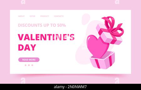 Banner Vorlage zum Valentinstag Website. Vektor-Clipart Stock Vektor