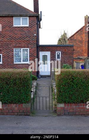 30 East Drive in Pontefraxt, West Yorkshire. Heimat eines gewalttätigen Poltergeistes, bekannt als der Schwarze Monk, auch bekannt als Fred. Stockfoto