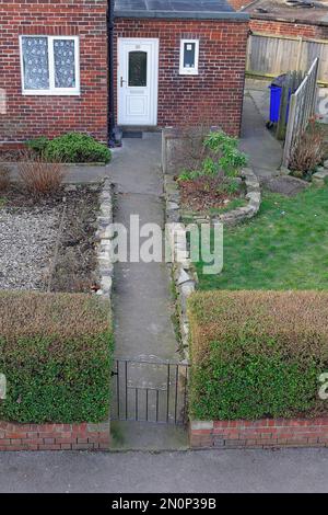 30 East Drive in Pontefraxt, West Yorkshire. Heimat eines gewalttätigen Poltergeistes, bekannt als der Schwarze Monk, auch bekannt als Fred. Stockfoto